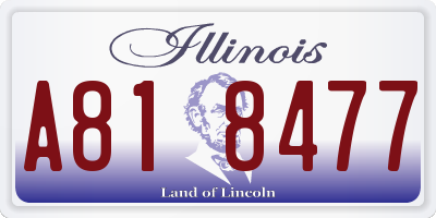 IL license plate A818477