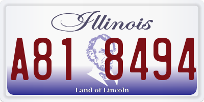 IL license plate A818494