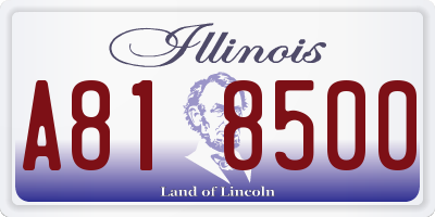 IL license plate A818500