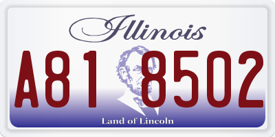 IL license plate A818502
