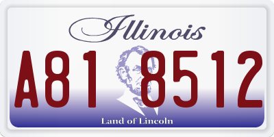 IL license plate A818512