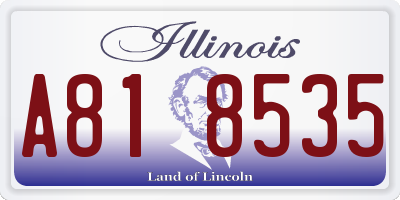 IL license plate A818535