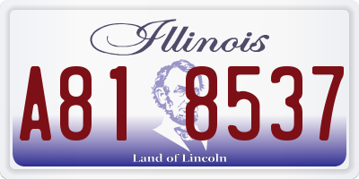 IL license plate A818537