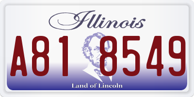 IL license plate A818549