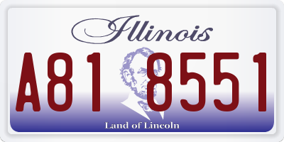 IL license plate A818551