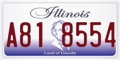 IL license plate A818554