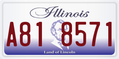 IL license plate A818571