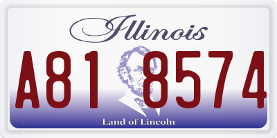 IL license plate A818574