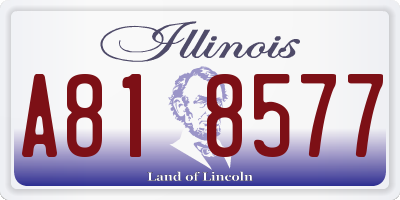 IL license plate A818577