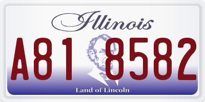 IL license plate A818582