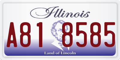 IL license plate A818585