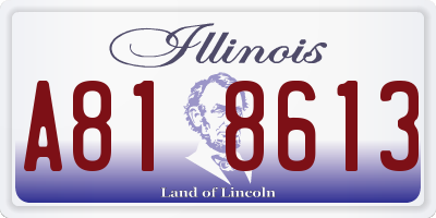 IL license plate A818613
