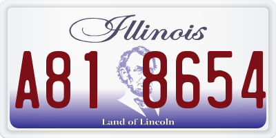 IL license plate A818654