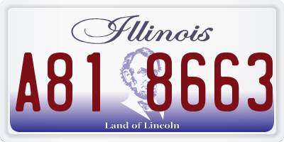 IL license plate A818663