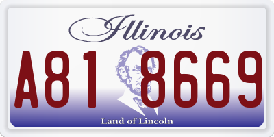 IL license plate A818669