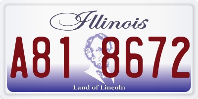 IL license plate A818672