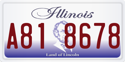 IL license plate A818678
