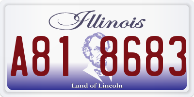 IL license plate A818683