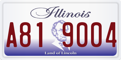 IL license plate A819004
