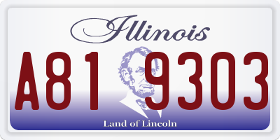 IL license plate A819303