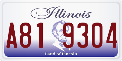 IL license plate A819304
