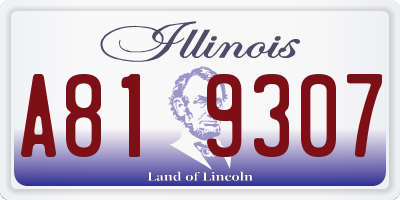 IL license plate A819307