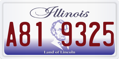 IL license plate A819325