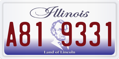 IL license plate A819331