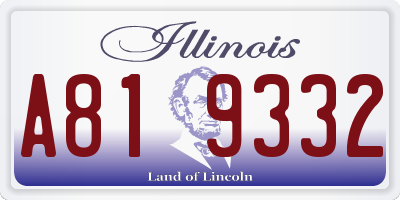 IL license plate A819332
