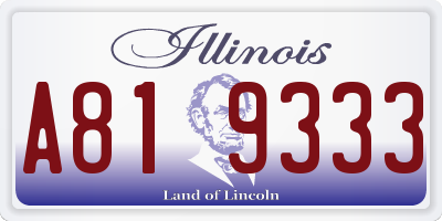 IL license plate A819333