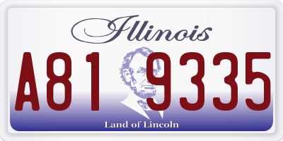 IL license plate A819335
