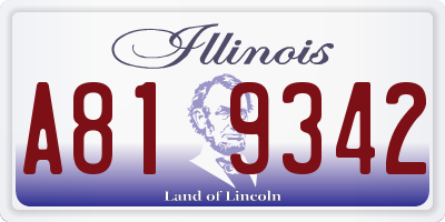 IL license plate A819342