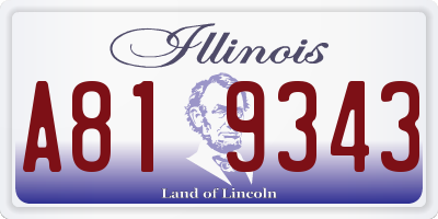 IL license plate A819343