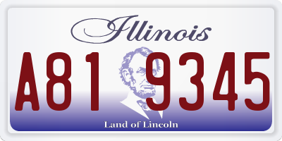 IL license plate A819345