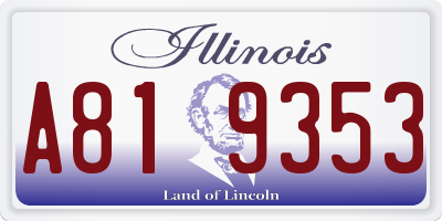 IL license plate A819353