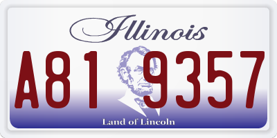 IL license plate A819357