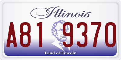 IL license plate A819370
