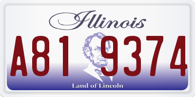 IL license plate A819374