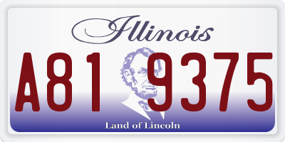 IL license plate A819375