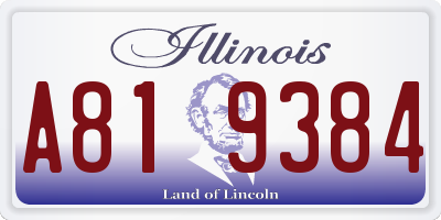 IL license plate A819384