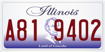 IL license plate A819402