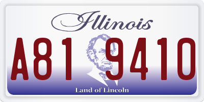 IL license plate A819410