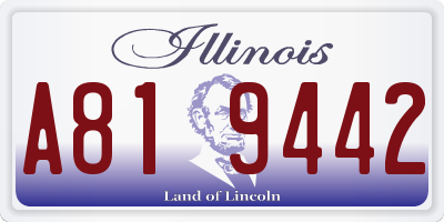 IL license plate A819442