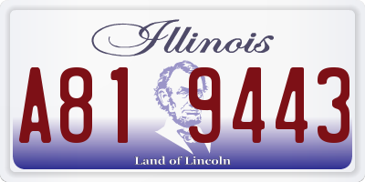 IL license plate A819443