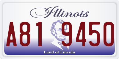 IL license plate A819450