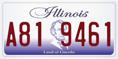 IL license plate A819461