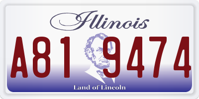IL license plate A819474