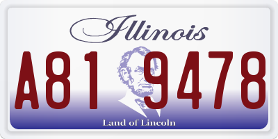 IL license plate A819478