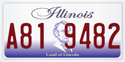 IL license plate A819482