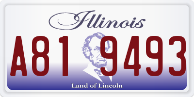 IL license plate A819493